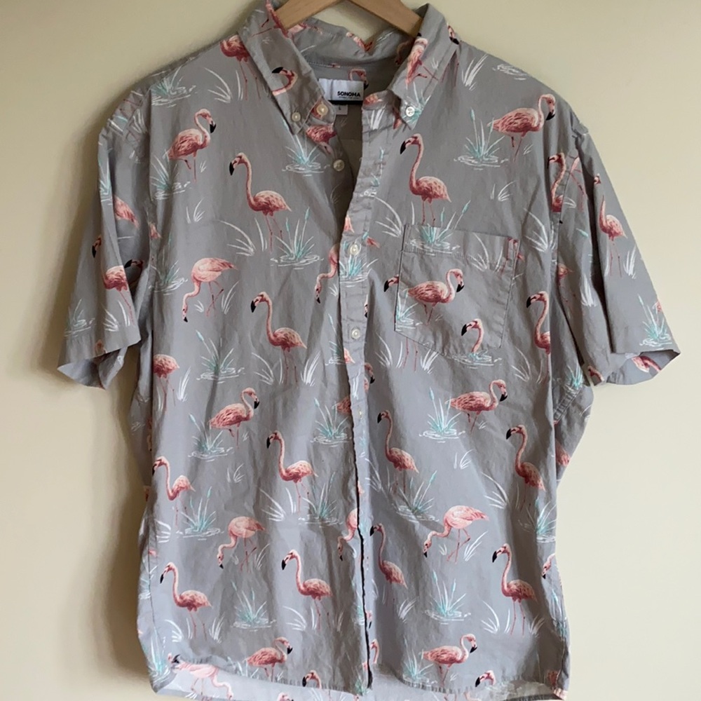 2/$20❗️ Sonoma Men’s Button Down Flamingo Shirt